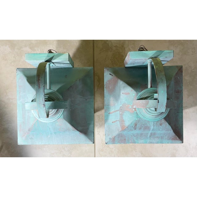 Pair of Vintage Solid Brass Lanterns - Timeless Elegance for Your Home For Sale - Image 9 of 12