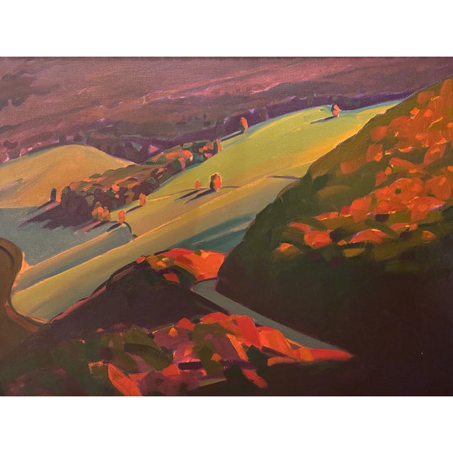 Mid 20th C. American Original Oil on Canvas - Large Mountain Valley Landscape For Sale - Image 12 of 15