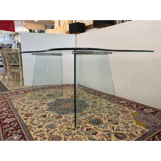 Post Modern Tempered Glass Dining Room Table For Sale - Image 10 of 12