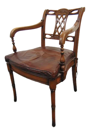 Regency Style Carved Walnut Arm Chair