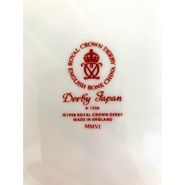 2000 - 2009 Set of 4 Rimmed Soup Bowls Classic Imari Style by Royal Crown Derby English Bone China For Sale - Image 5 of 6