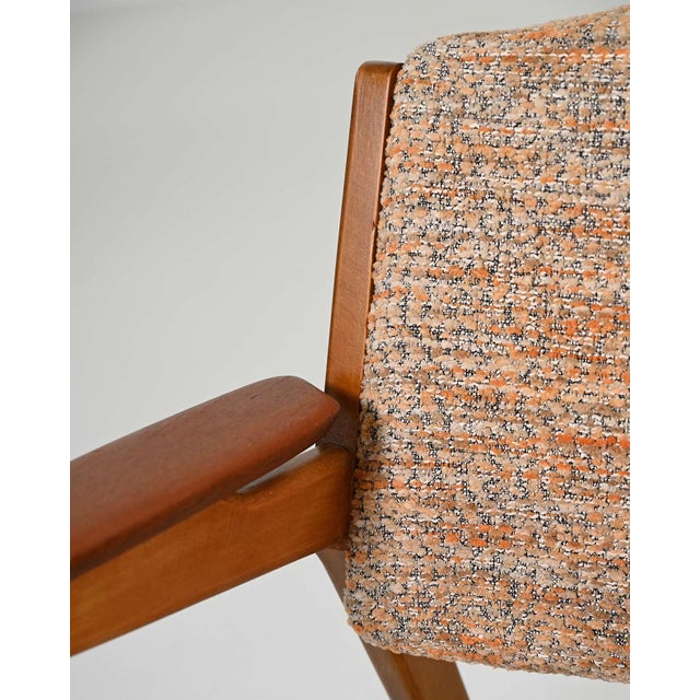 Brown Scandinavian Lounge Chair in Beech and Teak, 1960s For Sale - Image 8 of 11