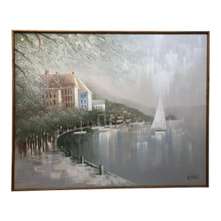 Large European School Oil on Canvas Signed on the Bottom For Sale