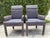 A pair of Mastercraft Parsons style armchairs featuring a clean, tailored silhouette with integrated arms and solid brass...