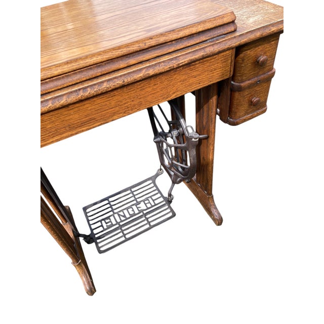 Vintage Singer Treadle Sewing Machine, 1950 For Sale - Image 10 of 14