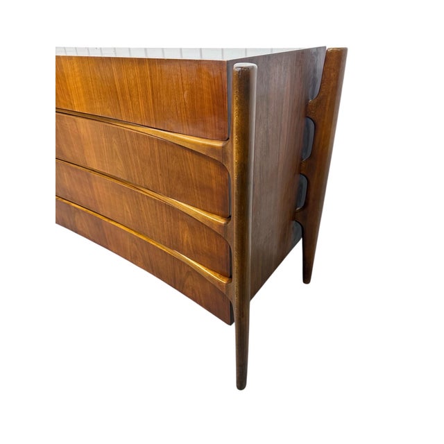 Wood Mid-Century Swedish Modern William Hinn Sculptural Walnut Dresser For Sale - Image 7 of 13