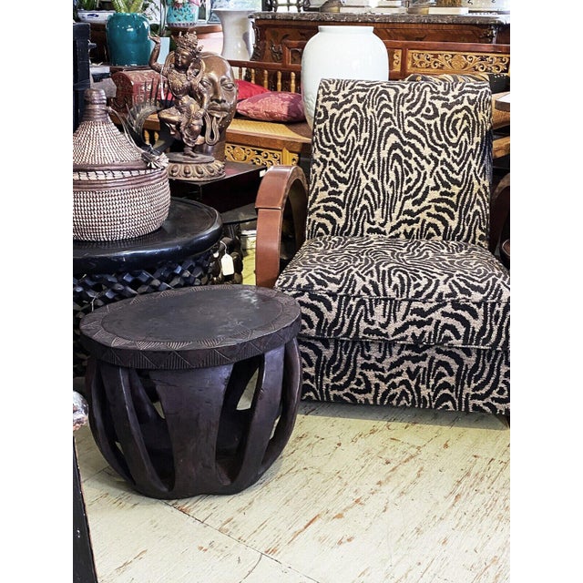 Wood Vintage Large African Baga Stool /Table Guinea-Bissau 14" H by 17.25"w For Sale - Image 7 of 9