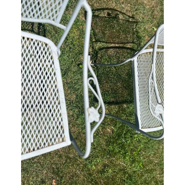 1970s Wrought Iron Patio Chairs - Set of 2 For Sale - Image 4 of 6