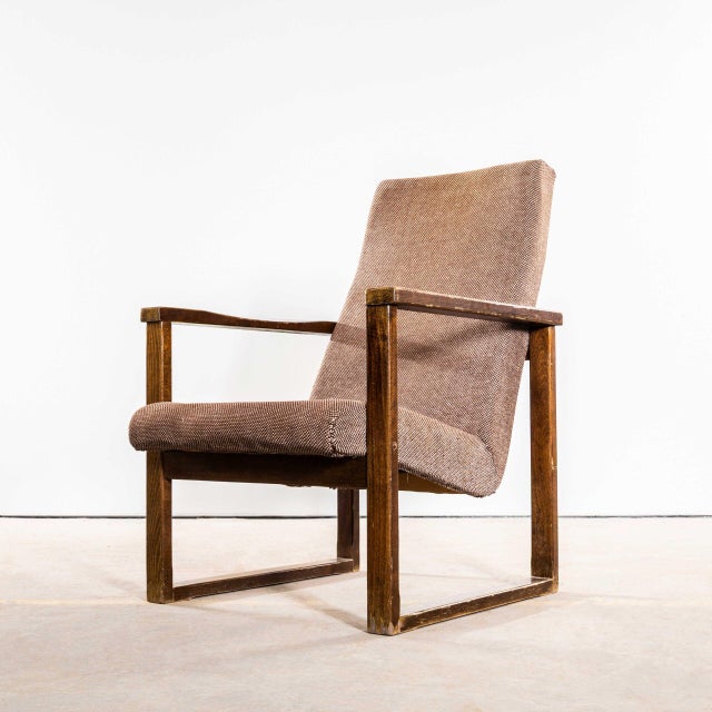 : 1950’s Reupholstered Cube Armchair – Single Chair. Sourced direct in the Czech republic these mid century chairs are...
