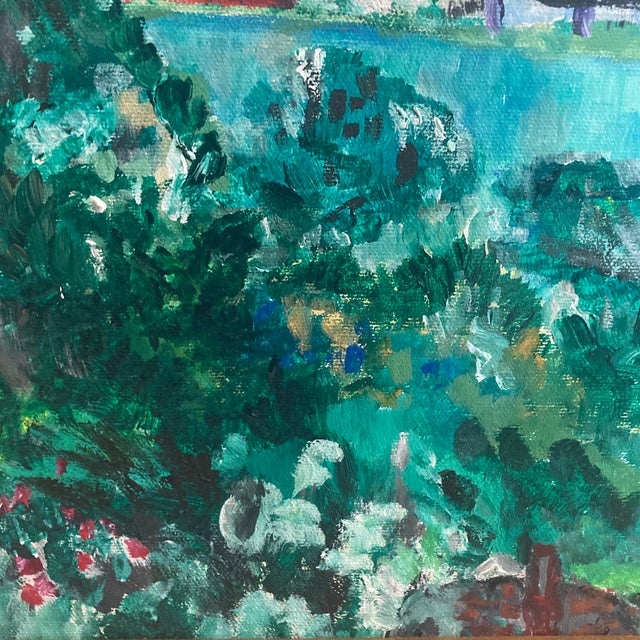Mid 20th Century Mid-Century Expressionist Hillside Landscape Oil Painting – Framed For Sale - Image 5 of 12