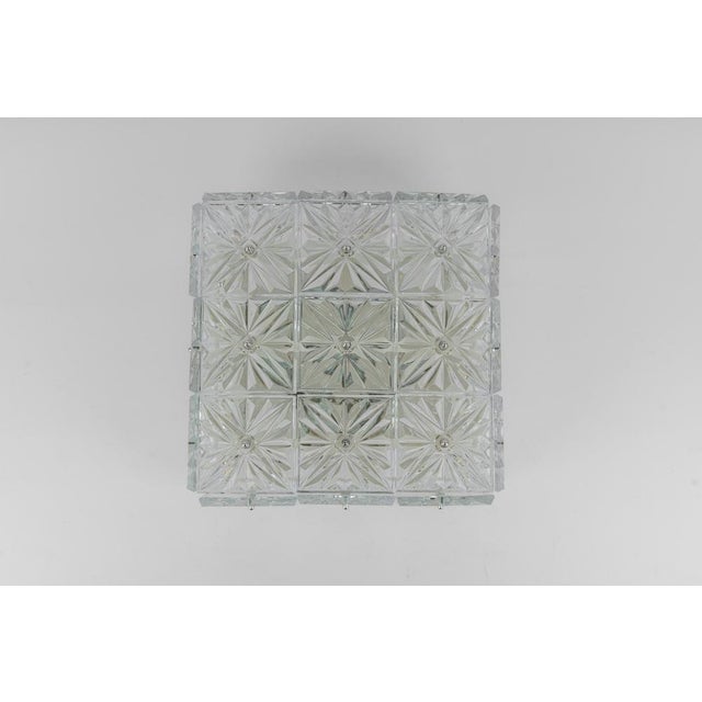 Large Faceted Crystal Flush Mount, Germany, 1960s For Sale - Image 3 of 15