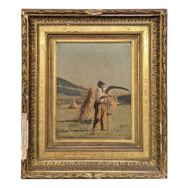 Paul Félix Vallois, The Reaper's Work, Oil on Canvas | Chairish