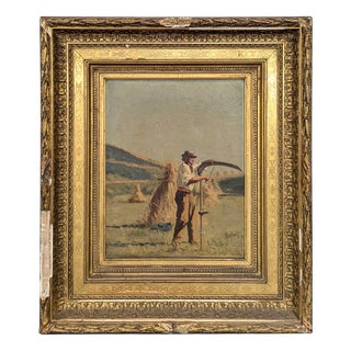 Paul Félix Vallois, The Reaper's Work, Oil on Canvas For Sale