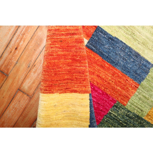 Postmodern Contemporary Abstract Afghan Square Rug For Sale - Image 3 of 12