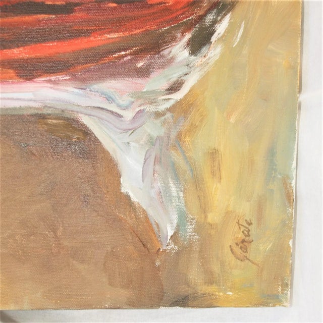 Contemporary Vintage Oil Painting of a Woman Sitting by Catalina Garate For Sale - Image 3 of 6