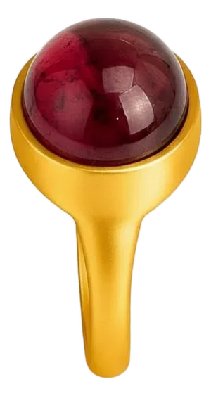 Red Garnet Cabochon Ring, Size 6.75