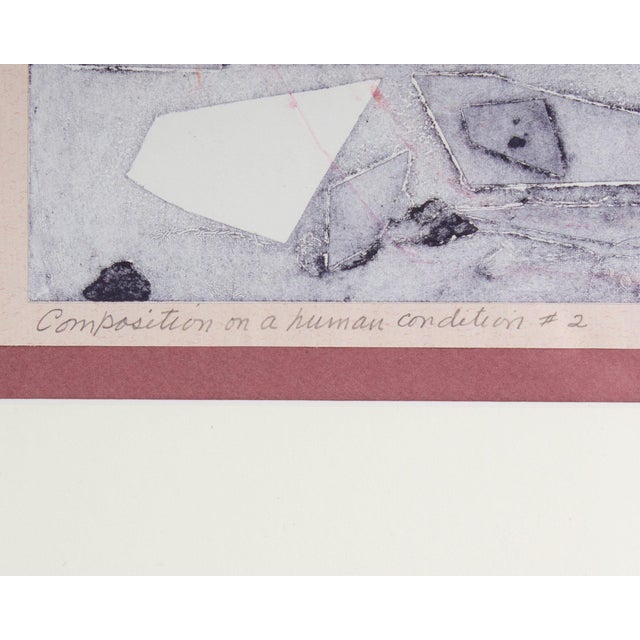 Gray 1974 “Composition on Human Condition #2” Mixed Media Print by Robert C. Ray For Sale - Image 8 of 9