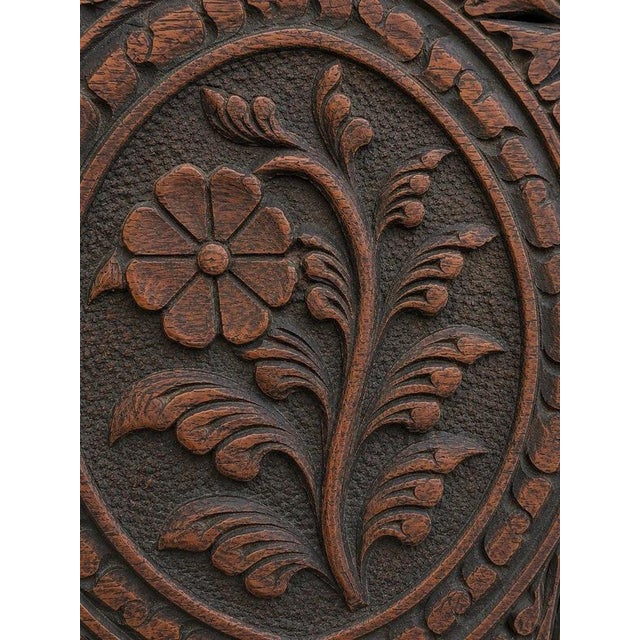 Brown 18th Century Carved Oak Fall-Front Bureau with Fitted Interior, 1760 For Sale - Image 8 of 10