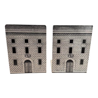 1960s Fornasetti Book Ends, Architecture Motif For Sale