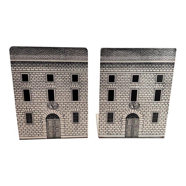 1960s Fornasetti Book Ends, Architecture Motif For Sale