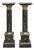 Neoclassical Marble Pedestal Set of 2 – Green Marble Column With Gold Leaf & Bronze Details For Sale