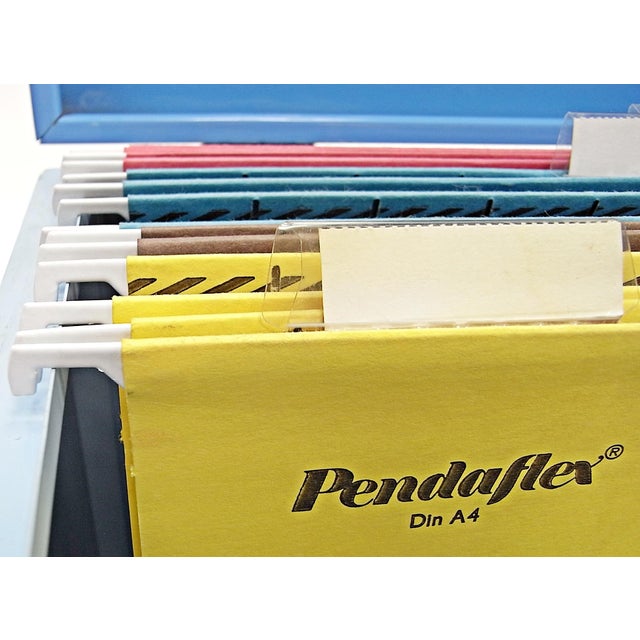 Blue Document Box in Coloured Metal Sheet For Sale - Image 5 of 6