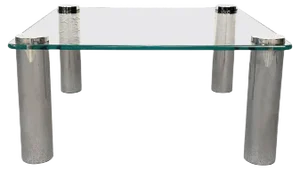 Square Glass and Chrome Coffee Table by Marco Zanuso for Zanotta, Italy, 1960s