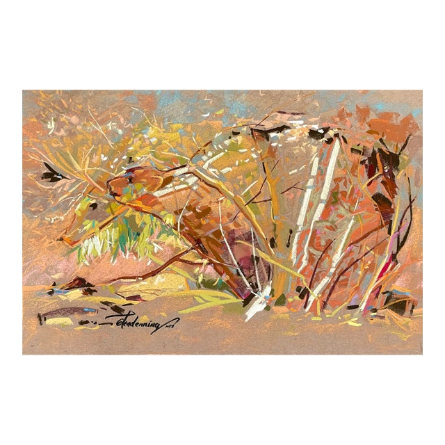 Susan Glendenning Bear in Landscape Pastel For Sale