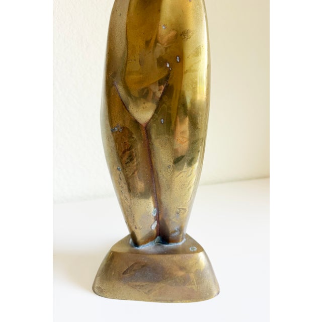 1970s Brass Nude Sculpture by Artist Emiel De Block For Sale - Image 11 of 12