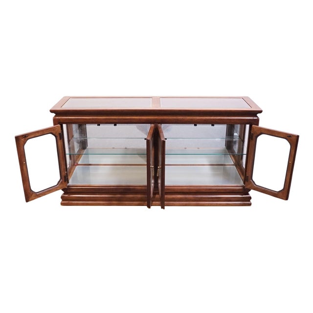 Thomasville Furniture Mystique Collection Asian Chinoiserie 57" Lighted Curio Display Cabinet Buffet 15531-730 For Sale In Kansas City - Image 6 of 12