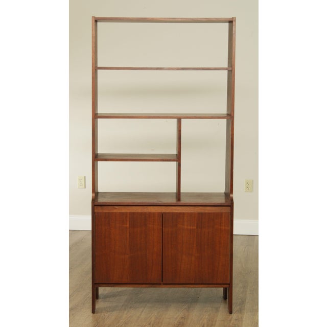 Mid Century Modern 1960 S Walnut Bookcase Room Divider Cabinet