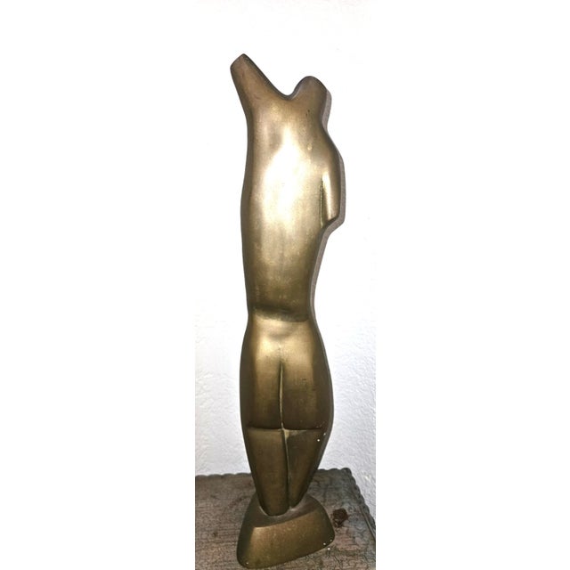 Brass Nude Sculpture by Listed Artist Emiel De Block For Sale - Image 4 of 10