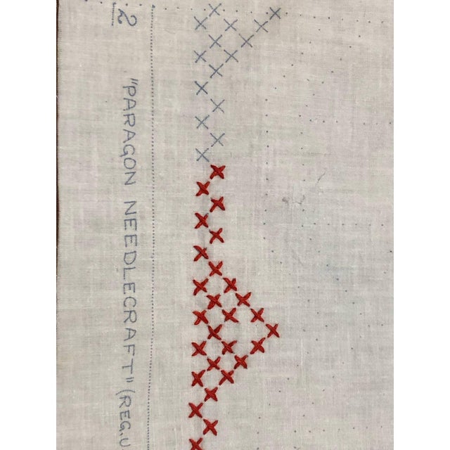 A Pair of Vintage Hand Embroidered Curtains Criss Cross 35”w X 100”l For Sale In Pittsburgh - Image 6 of 12