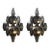 Pair of Modernist Smoked Gray Murano Glass Diamond-Form Polyhedral Wall Sconces For Sale