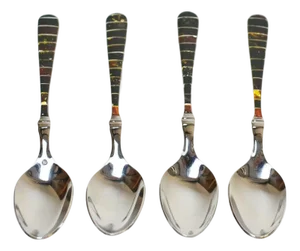 Contemporary Gemstone Amber Dessert Spoons, Italy Pinti 1810 - 4 Pieces