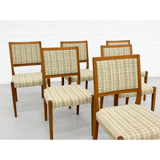 Wood Set of Six Vintage Mid Century Modern Walnut Dining Chairs by Svegards | Scandinavian Mid Century Modern, C. 1960's For Sale - Image 7 of 14