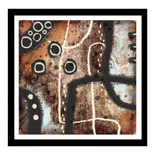 Neutral & Grungy Polyptych Grid 7 - #5 - 8x8 Abstract Painting Reproduction by Susan Olivio For Sale