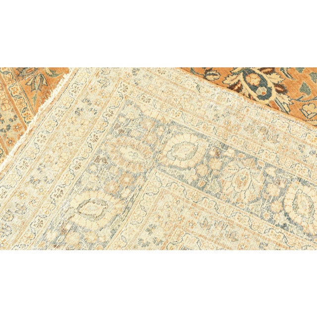 Blue Early 20th Century Persian Tabriz Handmade Wool Rug in Rust and Midnight Blue For Sale - Image 8 of 9
