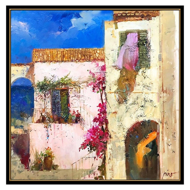 Impressionist Late 20th Century The Seaside Balcony, Pino Daeni For Sale - Image 3 of 5