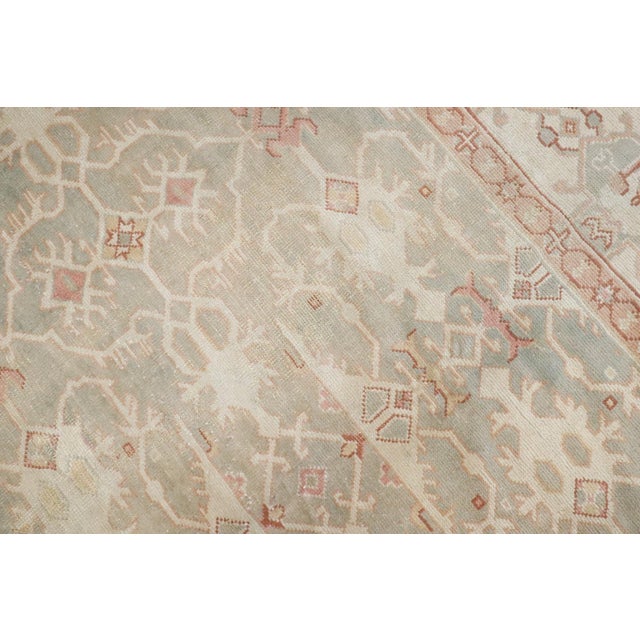 Lotto Motif Anatolian Oushak Square Rug rug no.j4908 For Sale - Image 10 of 11