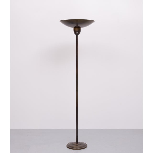 Brown Art Deco Bronze Floor Lamp, France, 1930s For Sale - Image 8 of 8