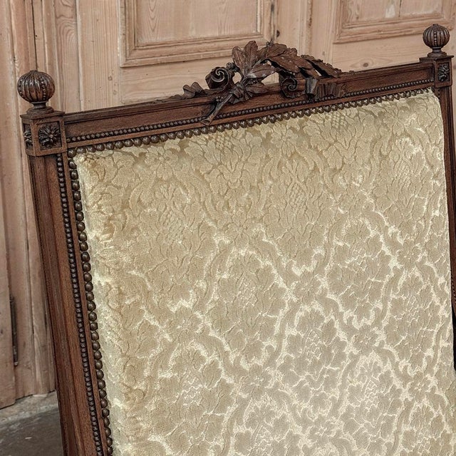 Pair of 19th Century French Louis XVI Walnut Armchairs ~ Bergeres For Sale - Image 14 of 17