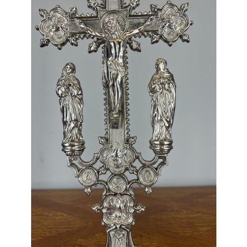 Vintage French Style Religious Cross Ornate Stand For Sale - Image 6 of 15
