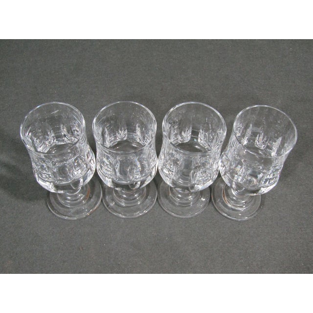 Mid-Century Modern Mid-Century European-Style Cut Crystal Cordial Glasses — Set of 4 For Sale - Image 3 of 9