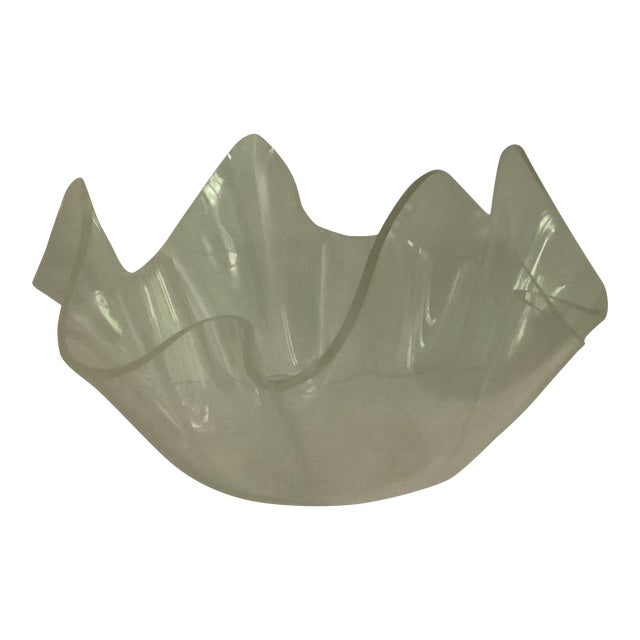 1970s Modern Acrylic Handkerchief Edge or Wavy Shape Bowl For Sale