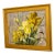 Abstract Still Life Yellow Flowers Oil on Canvas Painting Signed Kip For Sale