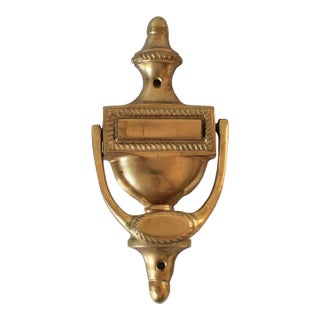 Vintage Traditional Solid Brass Urn-Style Door Knocker For Sale
