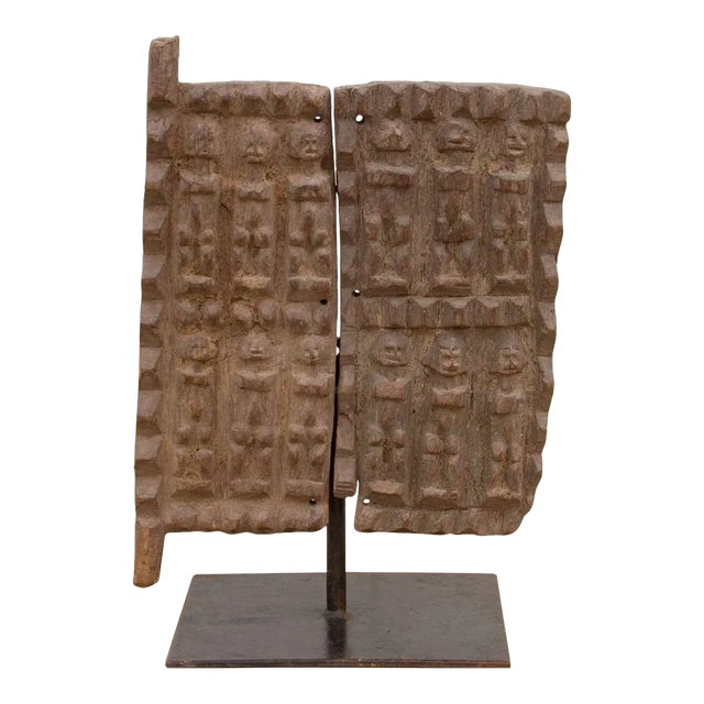 Ancient African Granary Door on Stand For Sale