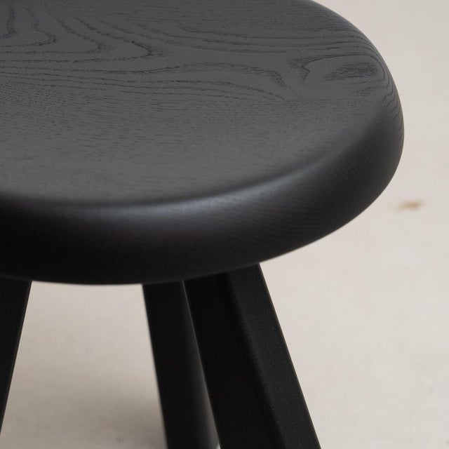 Black Wood Meribel Stool by Charlotte Perriand for Cassina, Set of 3 For Sale - Image 8 of 18