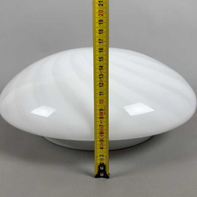 Space Age Murano Glass Swirl Ceiling Lamp in Glossy White, 1970s For Sale - Image 10 of 11